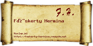 Fáskerty Hermina névjegykártya